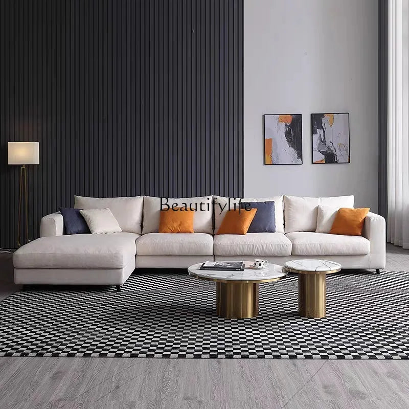 *Modern simple light luxury marble coffee table combination Nordic round small coffee table