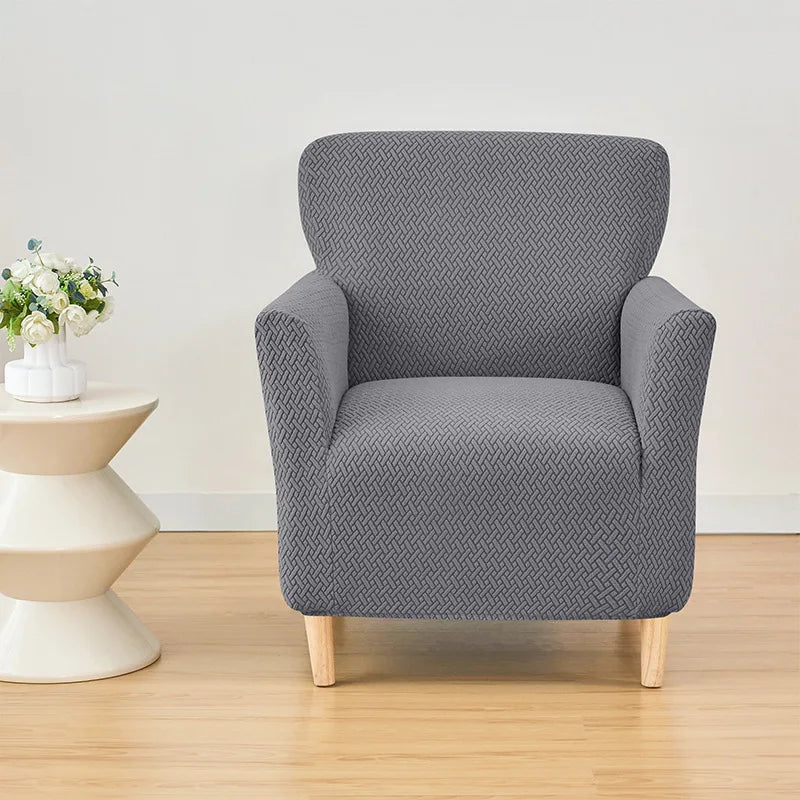 Jacquard Club Tub Sofa Cover Elastic Single Armchair Slipcover Stretch Spandex Chair Slipcover for Bar Counter Living Room