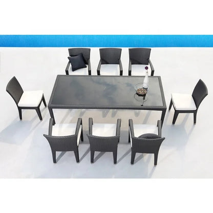 Modern Outdoor Garden Patio Restaurant Furniture Set Rattan Dining Tables and Chairs Outdoor Garden Furniture Sets