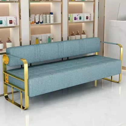 Same light luxury lounge chair, hair salon, nail salon, light luxury stainless steel sofa , lounge area