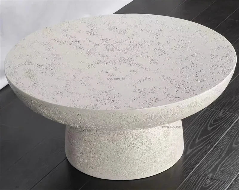 Small Apartment Stone Round Side Tables Wabi-sabi Style Cement Coffee Tables Designer Medieval Style Tea Table Home Furniture