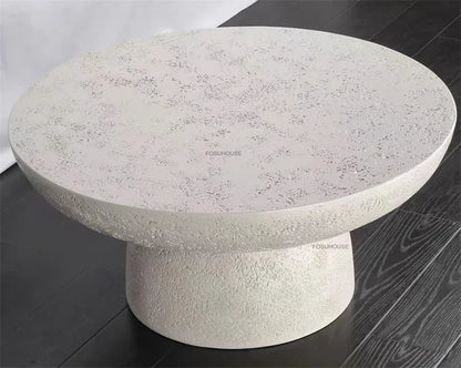 Small Apartment Stone Round Side Tables Wabi-sabi Style Cement Coffee Tables Designer Medieval Style Tea Table Home Furniture