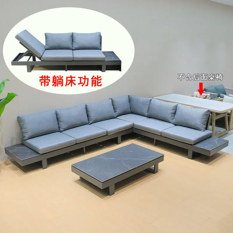Outdoor Sofa Aluminum patio Villa Courtyard Garden Courtyard High end Hotel Leisure Simple Sofas set