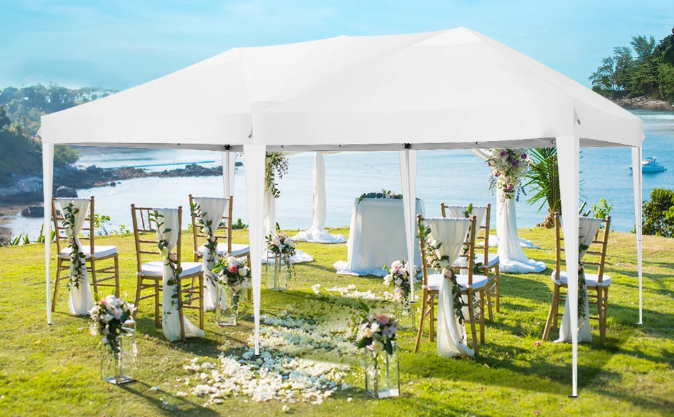 10x20FT Pop Up Canopy Tent with Removable Sidewalls Waterproof Commercial Instant Shelter Outdoor Gazebo Party Tent Protable Canopy Tents for Parties with Carry Bag