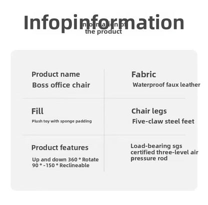 Ergonomic Reclining Office Chair with Footrest PU Leather Executive Swivel Computer Desk Chair Aluminum Base for Home Office