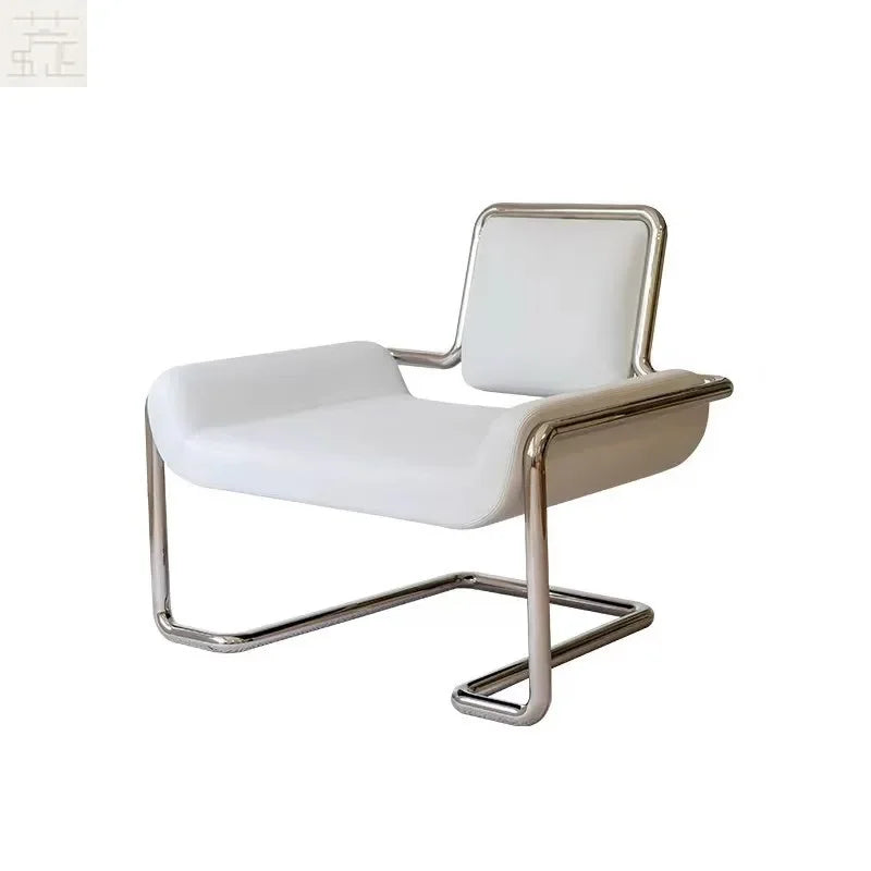 Medieval designer stainless steel embossed leisure chair personalized single sofa chair