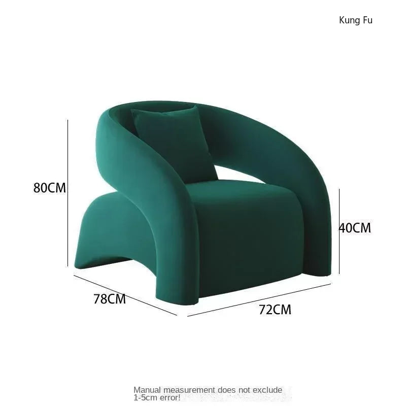 Casual Fabric Single Sofa Nordic Simple Living Room Furniture with Armrest and Backrest Lounge Chair Modern Light Luxury Balcony