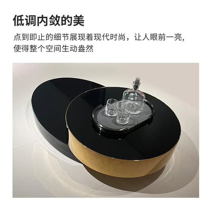 Italian Luxury Rotating Coffee Tables Modern Minimalist Living Room Extension Coffee Table Creative Design Home Furniture FYCT