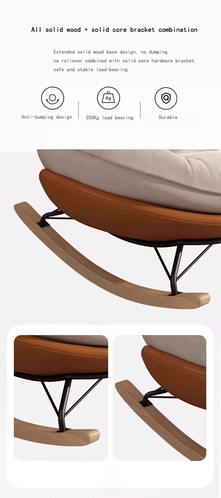 Lazy Sofa Rocking Chair Bedroom Lounge Chair Carefree Adult Living Room Single Balcony Leisure Rocking Chair Recliner Chairs