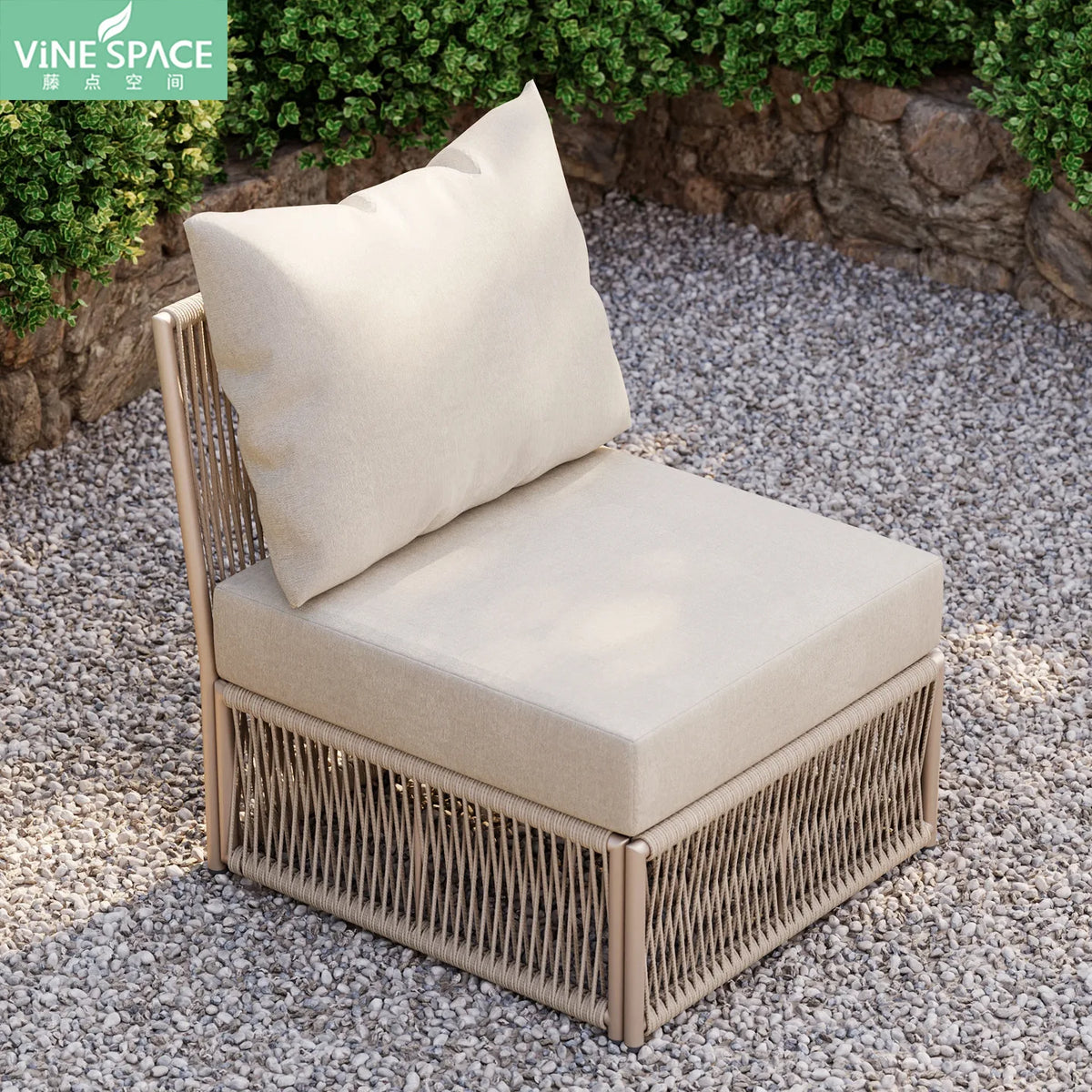 Nordic outdoor rattan furniture courtyard terrace leisure rattan chair villa hotel garden simple waterproof sofa combination