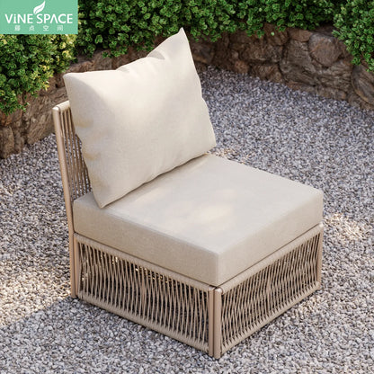 Nordic outdoor rattan furniture courtyard terrace leisure rattan chair villa hotel garden simple waterproof sofa combination