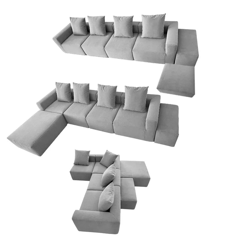 Popular  Modular Furniture - Strong Foam Support for Frameless Sofa. Combination of 6-seat Luxurious Living Room Compact Sofa.