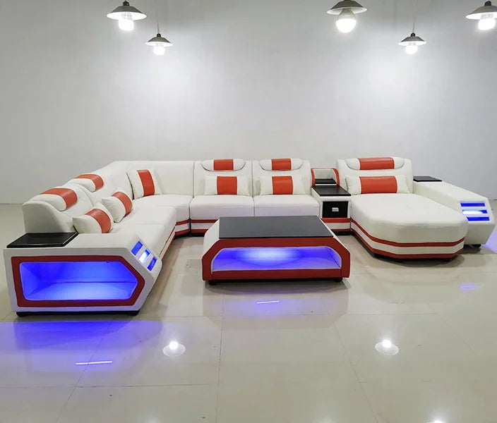 Functional  Sofa Set for Home Sala Set Leather Couch Sectional Sofa Modern Gray Fabric Sectional Couch 1 Set 3 Years