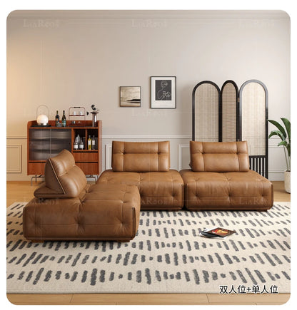 Adults Sleep Living Room Couch European Brown Villa Modular Corner Sectional Sofa Double Lounge Leather Canape Salon Furniture