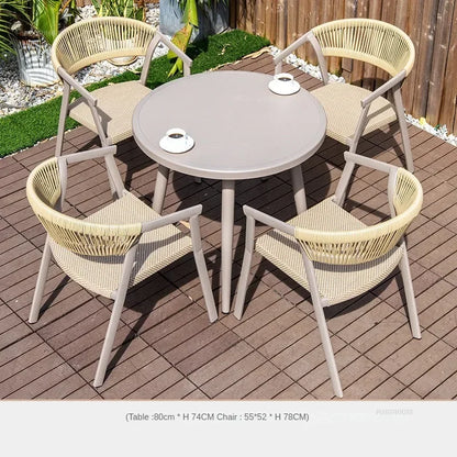 Outdoor Garden Furniture Sets Waterproof Open-air Balcony Aluminum Alloy Chair Outdoor Furniture Sets Courtyard Table and Chair