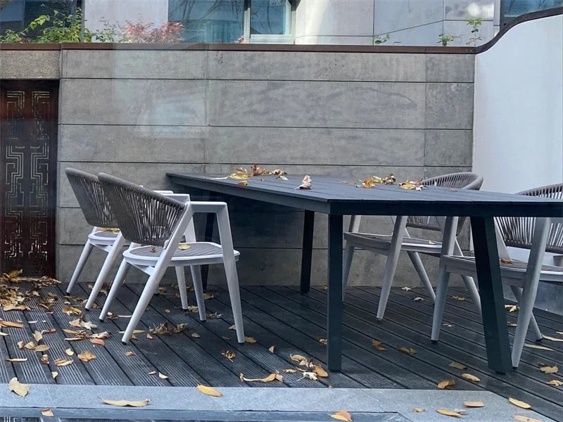 Waterproof and Sun-proof Garden Outdoor Chairs Leisure Outdoor Furniture Aluminum Alloy Chair Modern Patio Balcony Table Chairs