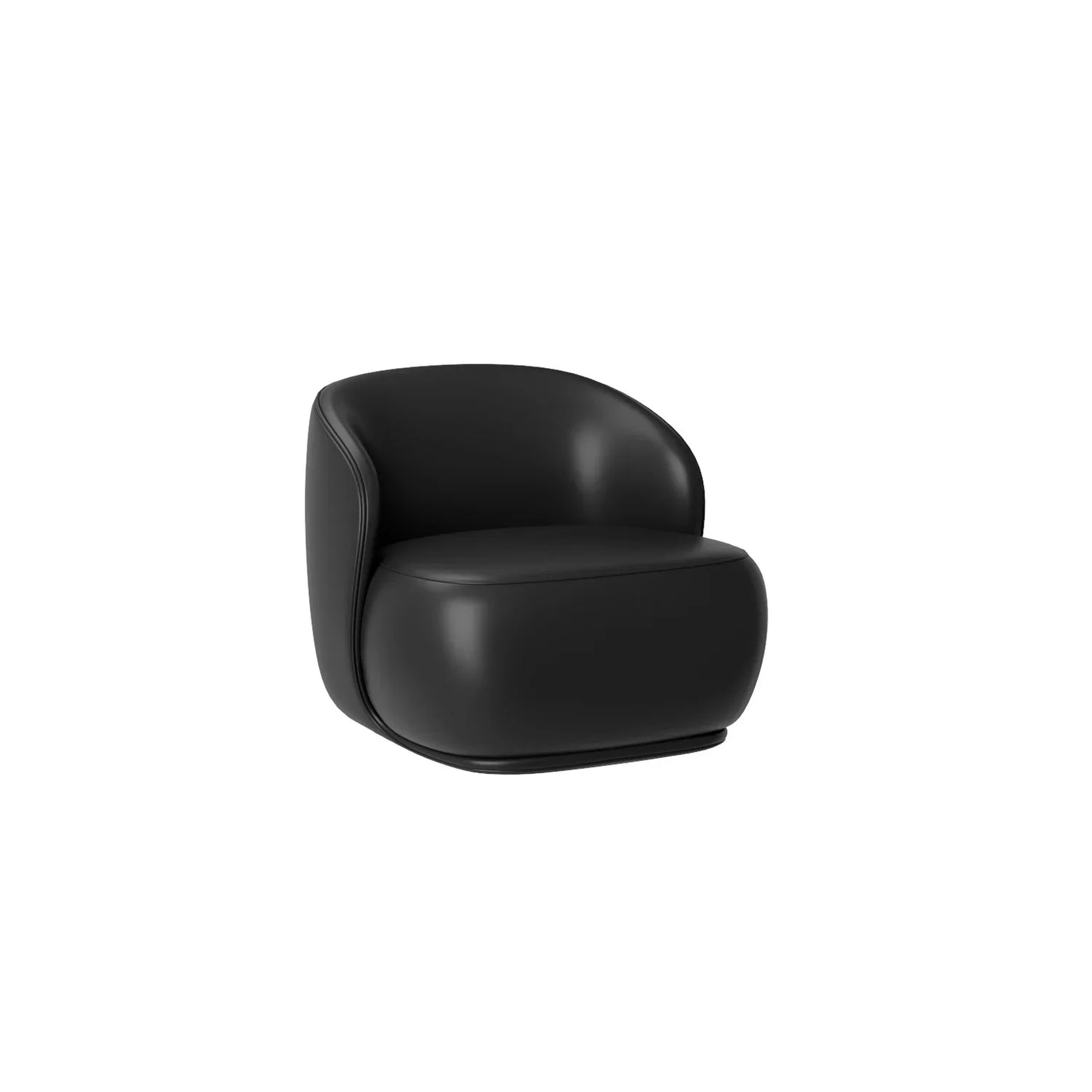small apartment curved beauty salon Internet celebrity clothing store, rest area negotiation, black leather sofa