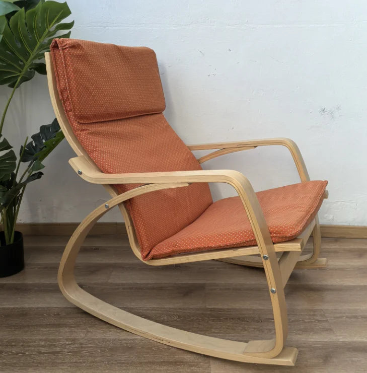 Liveable America Nordic Home Furnishing Bonn Rocking Chair Happy Chair Solid Wood Reclining Chair Lazy Maternity