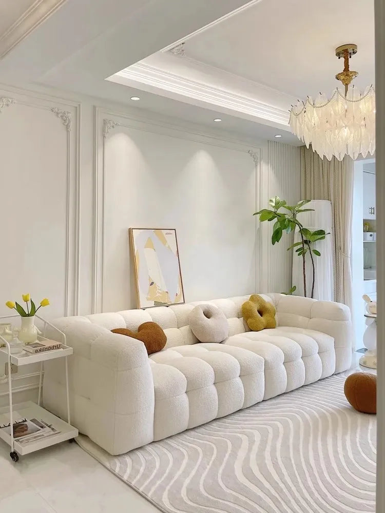 Minimalist Waterproof Living Room Sofa Modern Couch Elegant Relaxing Living Room Sofa White Puff Sofy Do Salonu Home Furniture