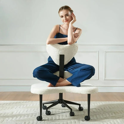 Cross Leg  Meditation with Wheels, ADHD  Height Adjustable Seat, Adjustable Footstool Chair Gaming Game
