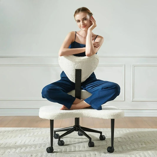 Cross Leg  Meditation with Wheels, ADHD  Height Adjustable Seat, Adjustable Footstool Chair Gaming Game