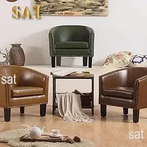 #For Living Room Chairs with Club Style Barrel for Gaming Armchairs for Bedroom, Standard, Espresso Leather