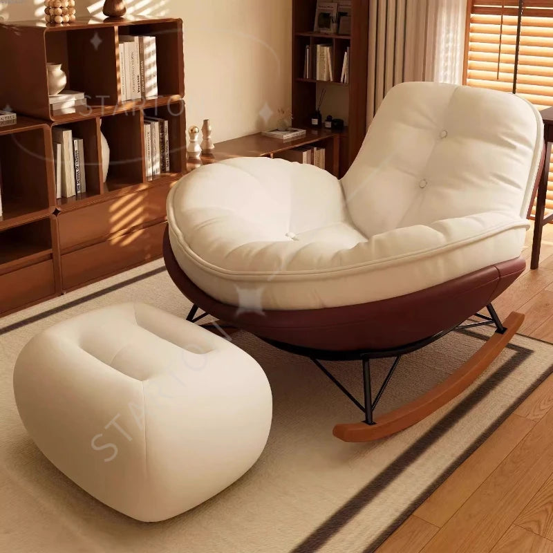 Home Leisure Chair,Living Room Honeycomb Lazy Leisure Rocking Chair,Recliner Chairs Simple Penguin Rocking Chair,Balcony Sofa