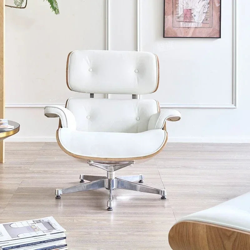 Medieval Rotary Sofa  Recliner Chair  Nordic Design Single Sofa Chair Eames Recliner Single Leather Sofa Designer Leisure Chair