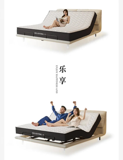 Elegant Modern Double Bed Luxury Upholstered Comferter Adults Bed Adjustable Electric Cama Box Casal Bedroom Furniture