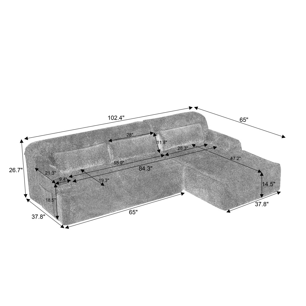L-shaped luxury cross-section oversized sofa, simple design, living room apartment reception comfortable sofa