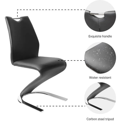 Mermaid Dining Chairs Set of 4, Modern Kitchen Dining Room Armless Upholstered Side Chairs with PU Leather Cushion,Customized