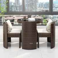 European Rattan Garden Furniture Sets Home Balcony Patio Furniture Creative Open-air Garden Furniture Combination Outdoor Set F