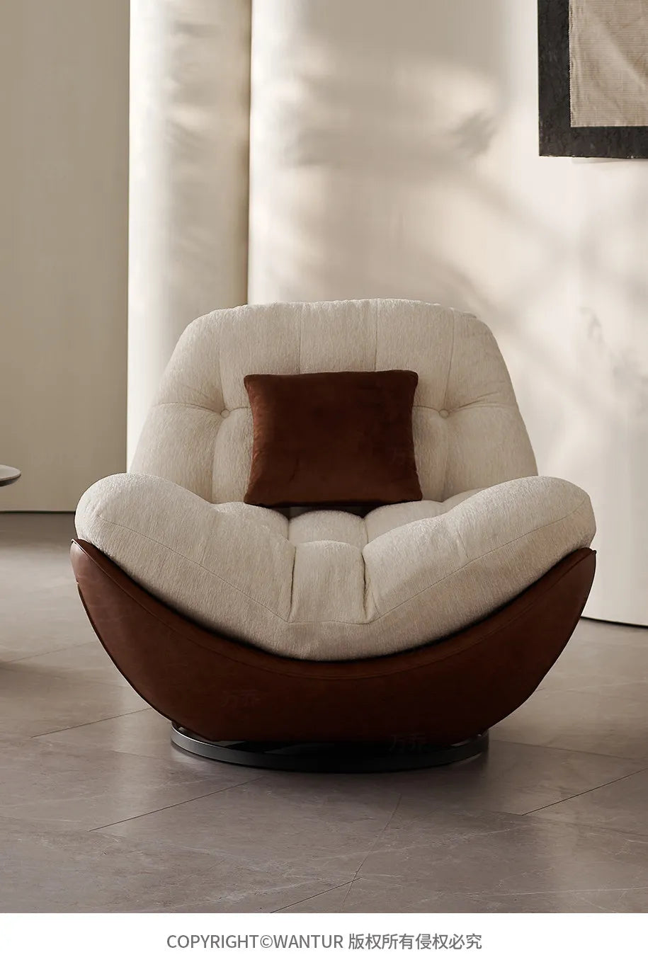 Italian minimalist rotating single chair modern creative sofa living room balcony lazy recliner