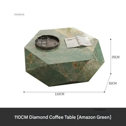 Luxury Rock Board Coffee Tables Villa Living Room Tea Table for Living Room Furniture High-grade Luxurious Side Table