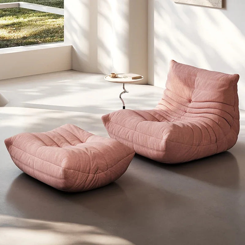 Lounge Bean Bag Chair for Adult Armless Lazy Floor Sofa Fireside Chair for Living Room Gaming Room Bedroom Soft Corduroy Couch