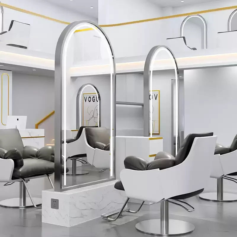 HJ Barber Shop Mirror Quick Cut Special Mirror Hair Salon Internet celebrity hair salon Full Lamp Mirror