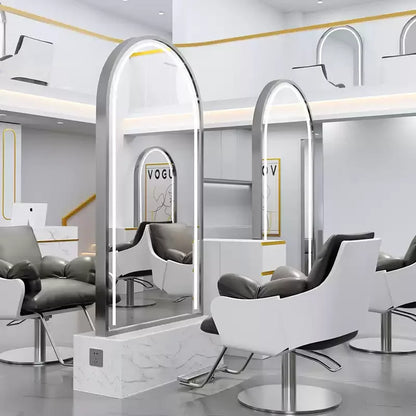HJ Barber Shop Mirror Quick Cut Special Mirror Hair Salon Internet celebrity hair salon Full Lamp Mirror