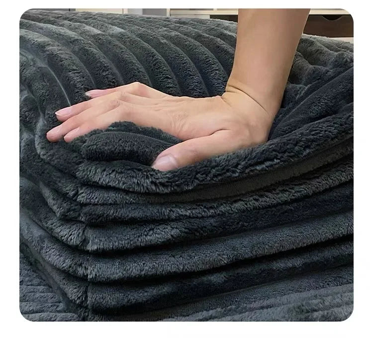 Convertible Compressed Sofa Living Room Lounges Modern Lazy Sofa Bed Straight Row Corduroy Bedroom Balcony House Furniture