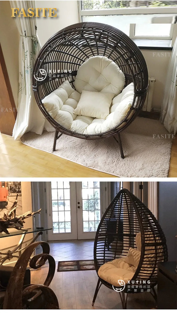 Internet celebrity swing outdoor balcony lazy hanging chair rattan nest cradle