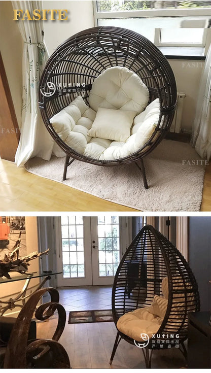 Internet celebrity swing outdoor balcony lazy hanging chair rattan nest cradle