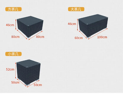 Outdoor villa courtyard sofa hotel B & B terrace waterproof sunscreen sofa furniture indoor and outdoor rattan weaving