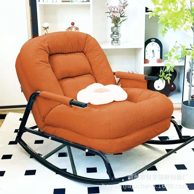 Minimalist Rocking Lazy Sofa Chair for Adults Home Office Nap Lounge Comfortable Single Seat