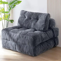 Folding Sofa Bed, Convertible Sleeper Chair with Pillow Foldable Mattress with Back Support, Portable Fold Out Chair Bed Comfy F