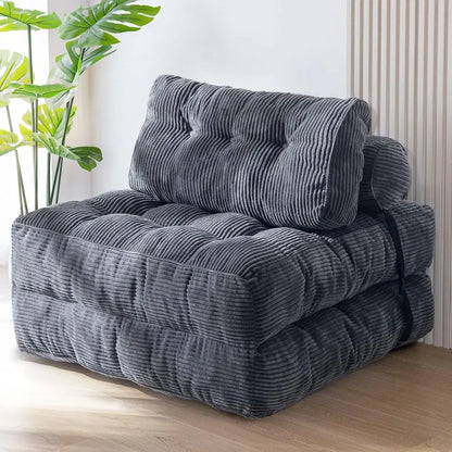 Folding Sofa Bed, Convertible Sleeper Chair with Pillow Foldable Mattress with Back Support, Portable Fold Out Chair Bed Comfy F