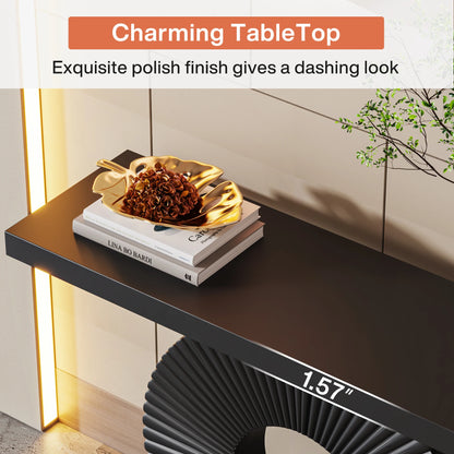 Tribesigns Modern Console Table with Geometric Base, 40 inch Wood Entryway Table Sofa Table Narrow Long Table