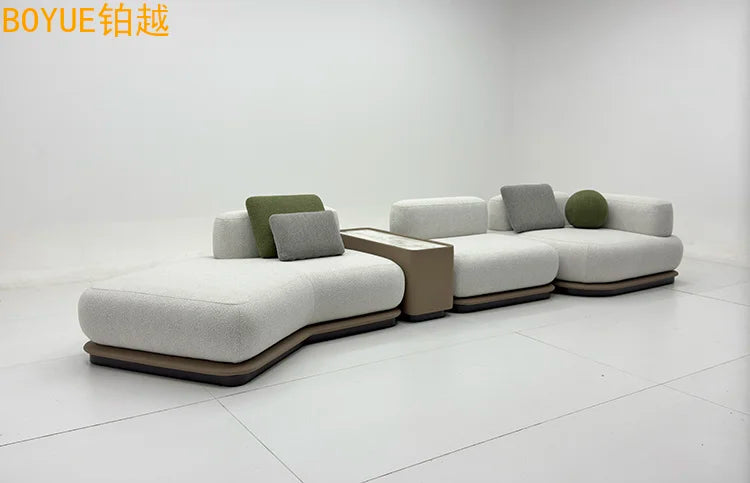 Cream curved sofa set luxury modular combined sofa