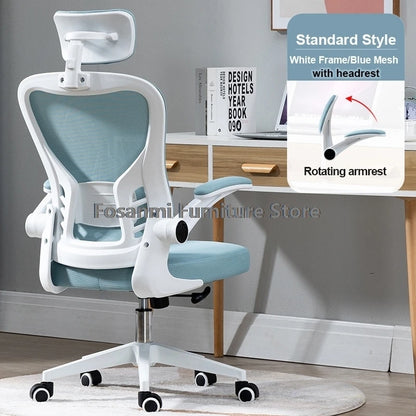 Adjustable Lumbar Support Home Desk Chairs with Armrests Students Study Computer Chair Office Mesh Swivel Chair with wheels