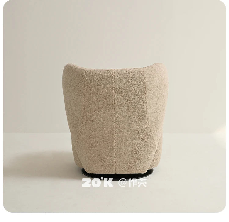 | Nordic living room single sofa chair retro study simple leisure chair rotatable