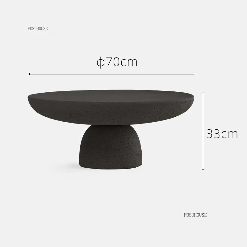 Small Apartment Stone Round Side Tables Wabi-sabi Style Cement Coffee Tables Designer Medieval Style Tea Table Home Furniture