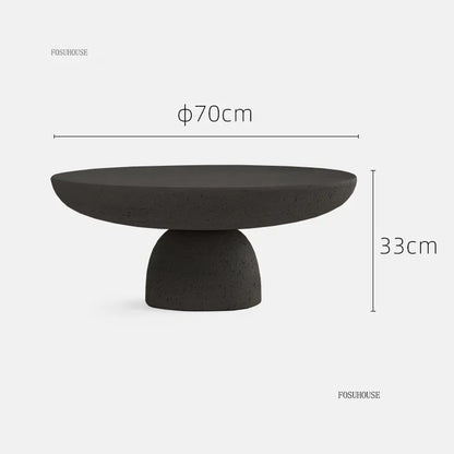 Small Apartment Stone Round Side Tables Wabi-sabi Style Cement Coffee Tables Designer Medieval Style Tea Table Home Furniture